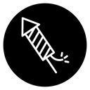 Fireworks rocket sign icon