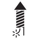 Fireworks rocket sign icon