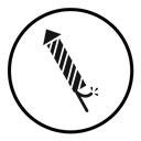 Fireworks rocket sign icon