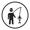 Fisherman with fish icon