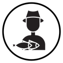 Fisherman with fish icon