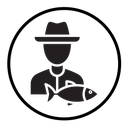 Fisherman with fish icon