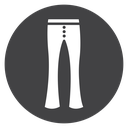 Flared Pants Buttons Black Filled icon