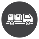 Flatbed Delivery Truck Black Filled icon