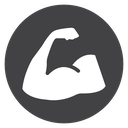 Flexed Bicep Arm Black Filled icon