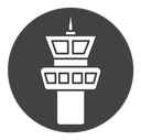 Flight control tower icon