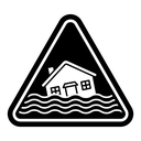 Flood disaster sign icon