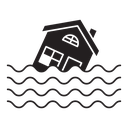Flooded house icon