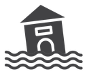 Flooded house icon
