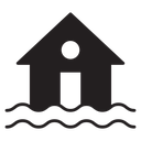 Flooded house icon