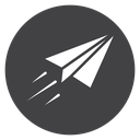 Flying Paper Plane Black Filled icon