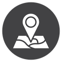 Folded Map Pin Black Filled icon