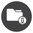 Folder Download Badge Black Filled icon