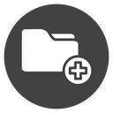 Folder Plus Badge Black Filled icon