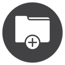 Folder Plus Circle Black Filled icon