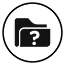 Folder with questionmark Black Filled icon