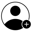 Follower Add User Black Filled icon