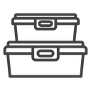 Food containers 3 icon