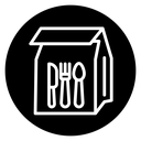 Food delivery paper bag icon