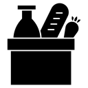 Food Donation Grocery Box Black Filled icon