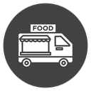 Food Truck Stall Black Filled icon