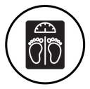 Footprint on weight scale icon