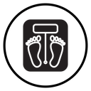 Footprint on weight scale icon