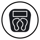 Footprint on weight scale icon