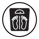 Footprint on weight scale icon