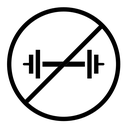 Forbidden barbell sign icon