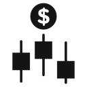 Forex stock market Black Filled icon