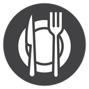 Fork Knife Plate Black Filled icon