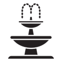 Fountain with water splashing icon