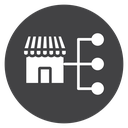 Franchise Store Network Black Filled icon