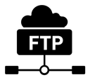 FTP black filled icon