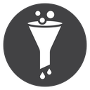 Funnel Filter Drops Black Filled icon