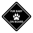 Fur baby on board sign icon