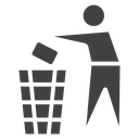 Garbage recycling sign 3 icon