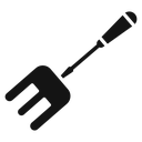 Garden fork Black Filled icon