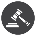Gavel Block Black Filled icon