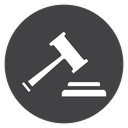 Gavel Strike Block Black Filled icon