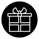 Gift box with ribbon icon