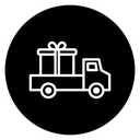 Gift Delivery Truck Black Filled icon