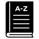Glossary Black Filled icon