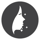 Glowing Face Profile Black Filled icon