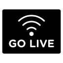 Go live Black Filled icon