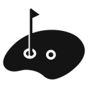 Golf flag and ball icon