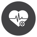 Good Health Heartbeat Black Filled icon