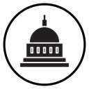 Government Capitol Dome Black Filled icon