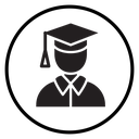 Graduated student Black Filled icon